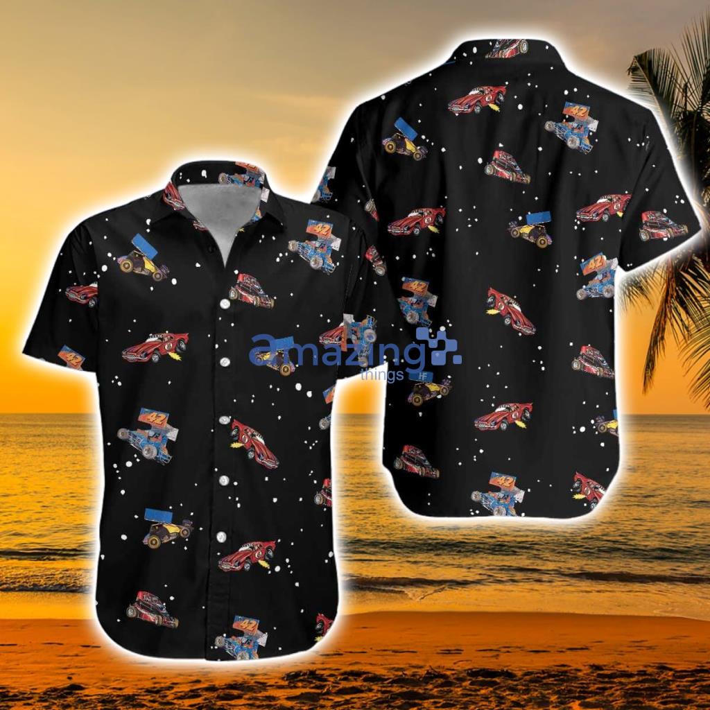 Dirt Track Car Racing Aloha Shirt For Men And Women - 3D Dirt Track Racing Hawaiian Shirt, Cool Printed Car Racing Aloha Shirt For Men And Women - Perfect Gift For Racing Lovers, Friends, Husband, Boyfriend, Family_3614