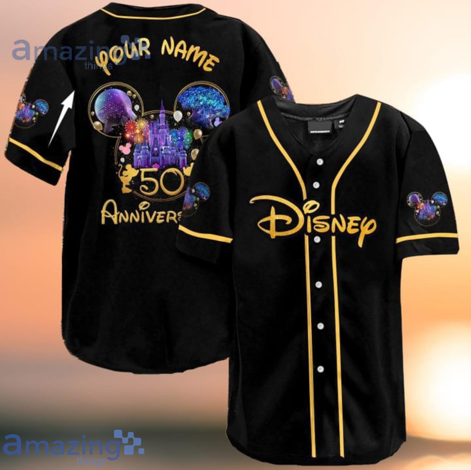 Disney 50th anniversary custom name Baseball Jersey PK12