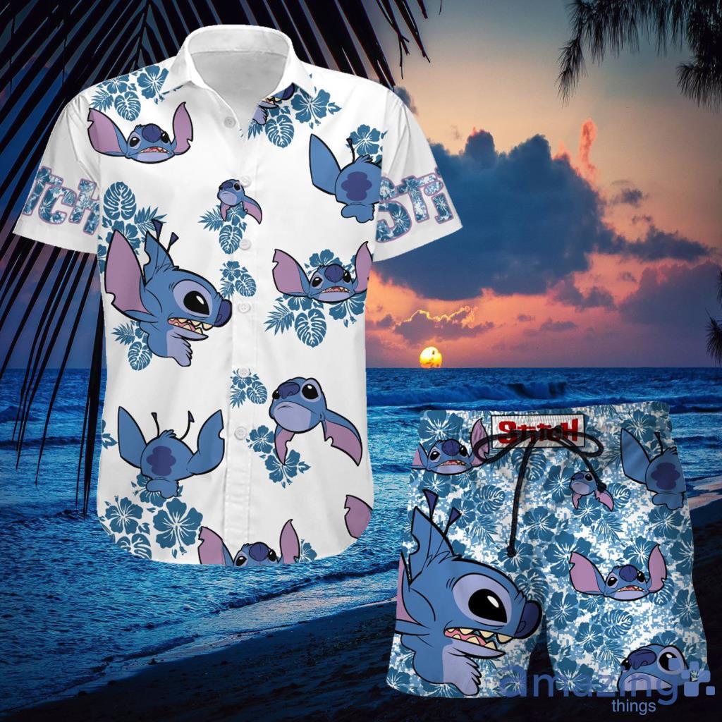Disney Lilo & Stitch Light Blue Short Sleeve Hawaiian Shirt
