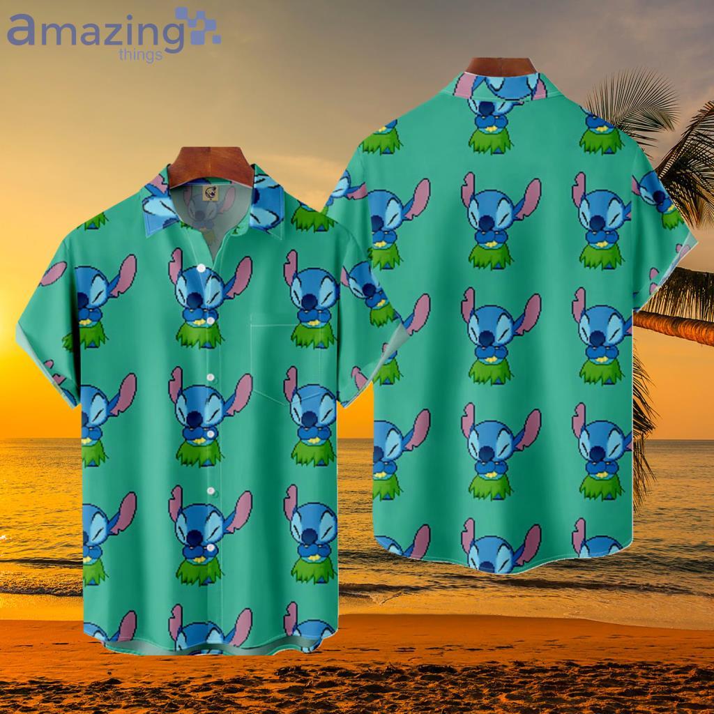 Disney Stitch Pattern Tropical Hawaiian Shirt - Disney Stitch Pattern Tropical Hawaiian Shirt