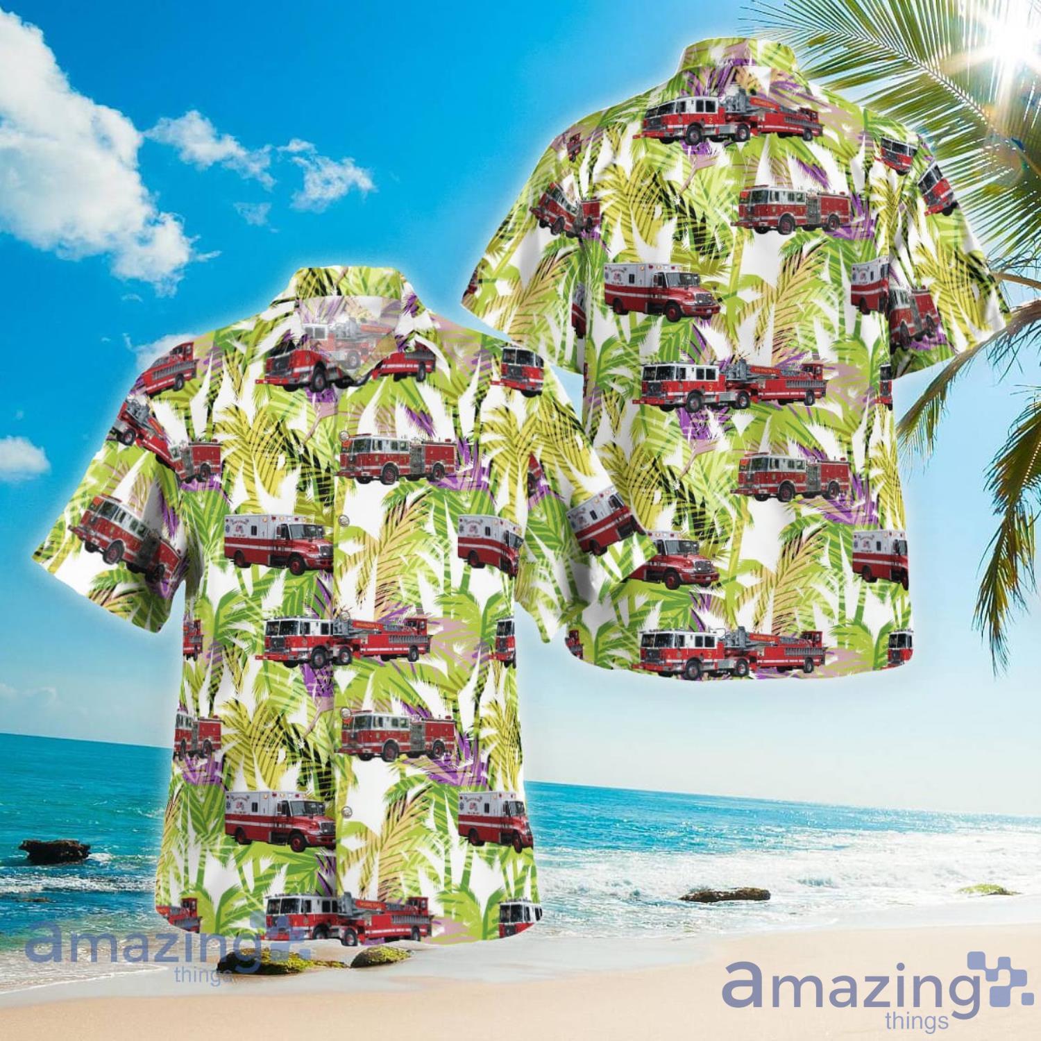 District of Columbia Fire and Emergency Medical Services Department Engine 1Truck 2Medic 1 (West End) Beach Summer Gift Hawaiian Shirt Product Photo 1