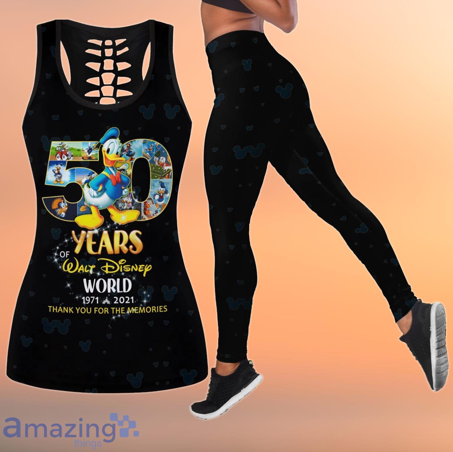Donald Duck Walt Disney World 50th Anniversary Combo Leggings And Hollow Tank Top Product Photo 1