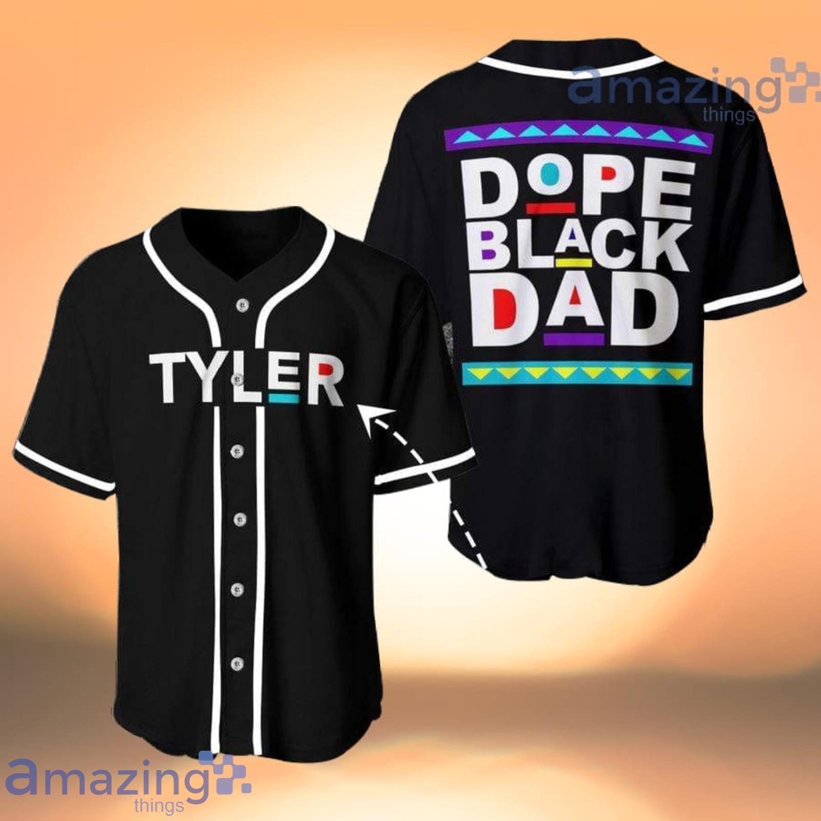 Dope Black Dad Custom Name Baseball Jersey Shirt Product Photo 1