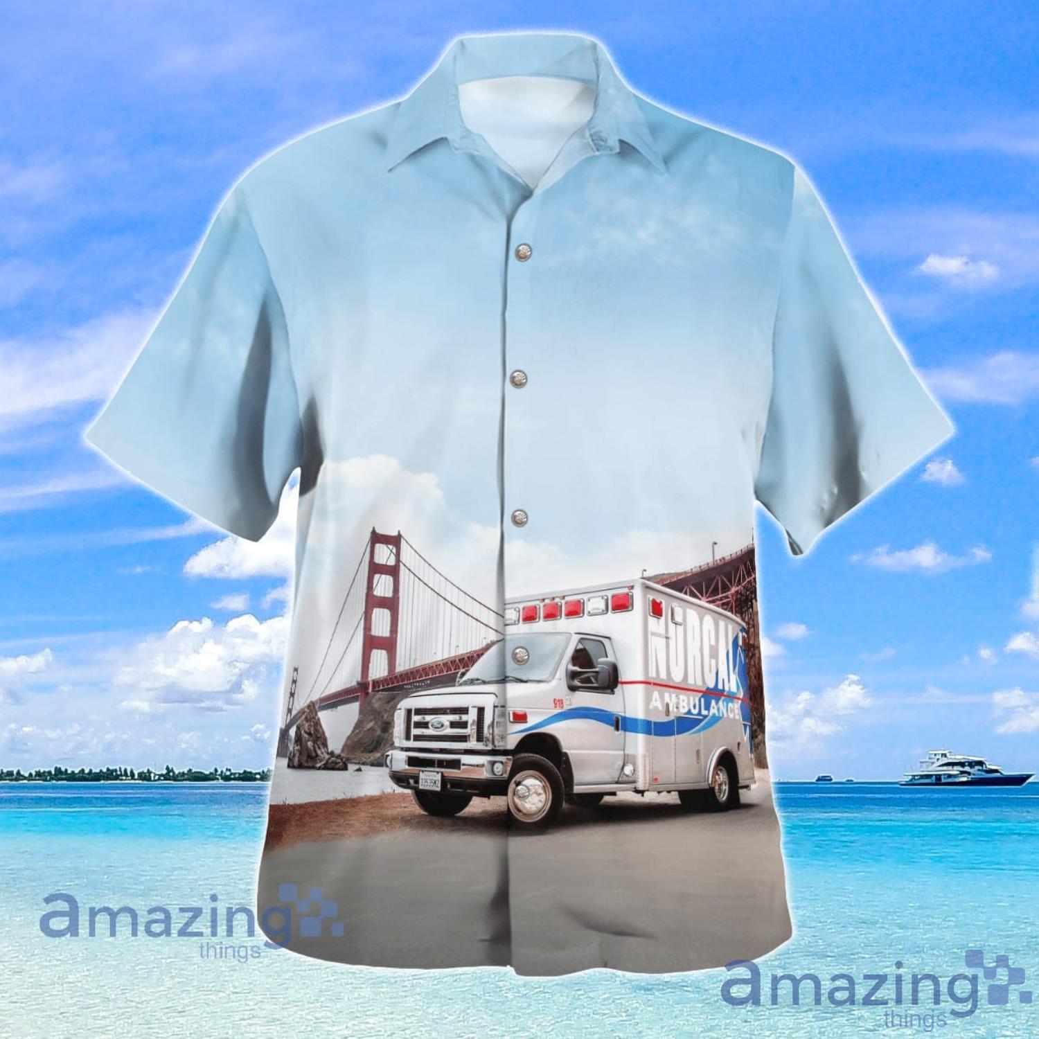 Dublin California NORCAL Ambulance Aloha Summer Gift Hawaiian Shirt image Dublin California NORCAL Ambulance Aloha Summer Gift Hawaiian Shirt Product Photo 2