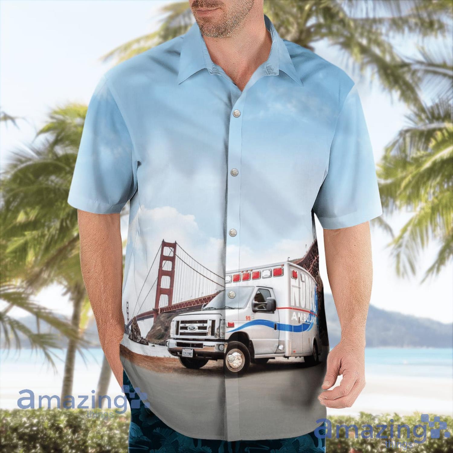 Dublin California NORCAL Ambulance Aloha Summer Gift Hawaiian Shirt image Dublin California NORCAL Ambulance Aloha Summer Gift Hawaiian Shirt Product Photo 3
