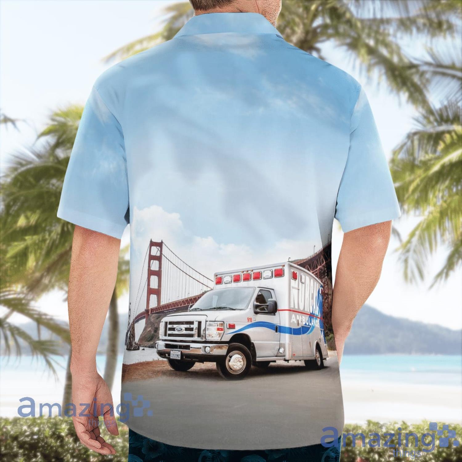Dublin California NORCAL Ambulance Aloha Summer Gift Hawaiian Shirt image Dublin California NORCAL Ambulance Aloha Summer Gift Hawaiian Shirt Product Photo 4