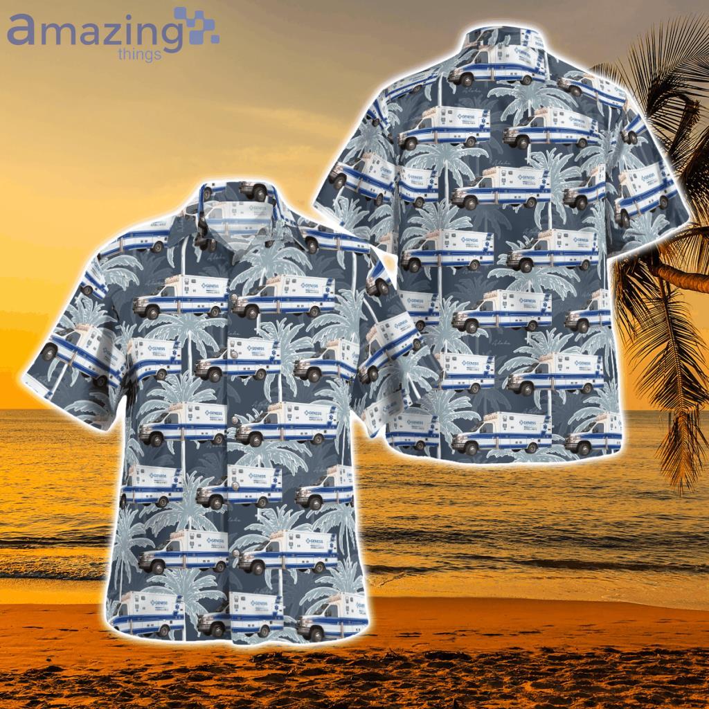 East Moline, Illinois, Genesis Ambulance Hawaiian Shirt - DLTT2804BG10 East Moline, Illinois, Genesis Ambulance Hawaiian Shirt