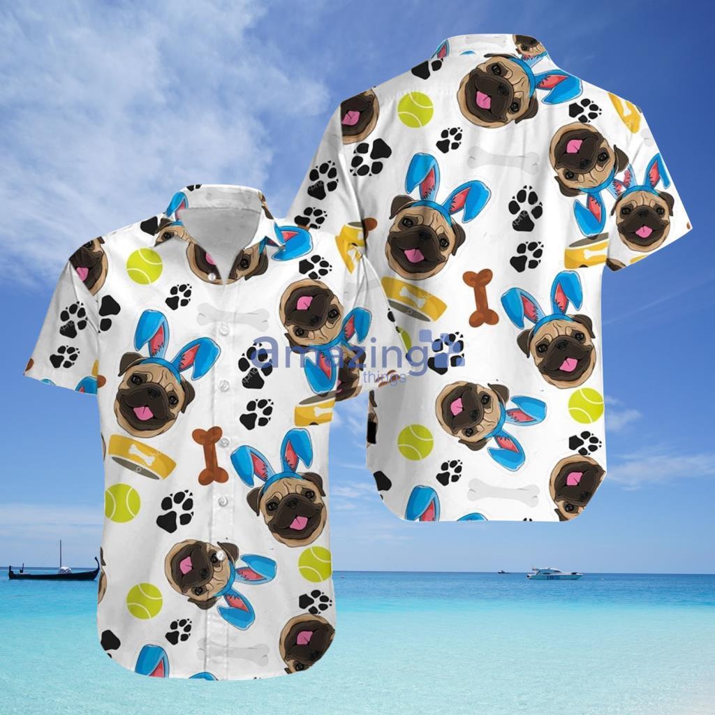 Easter Pug Funny Puppy Bunny Happy Easter Day Hawaiian Shirt - Easter Pug Funny Puppy Bunny Happy Easter Day Hawaiian Shirt