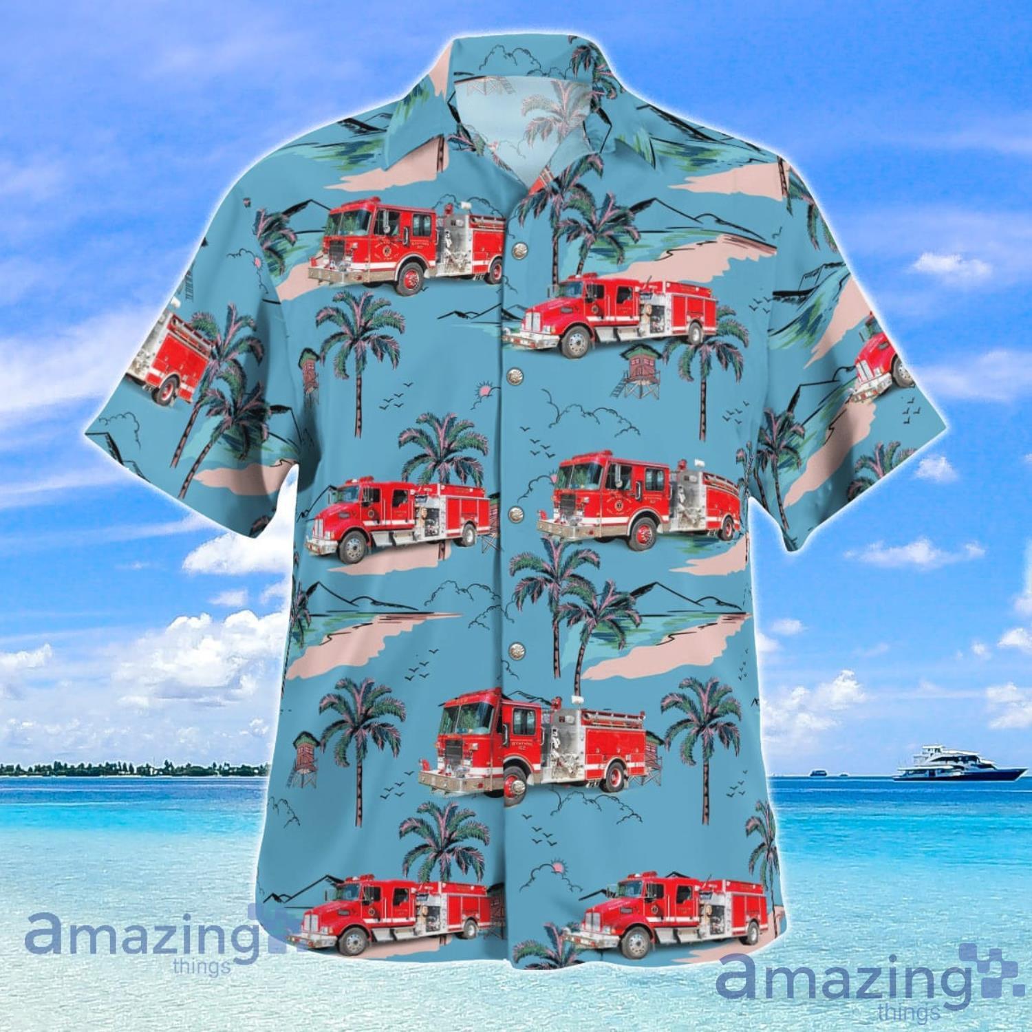 Egg Harbor City New Jersey Weekstown Volunteer Fire Company No. 3 Beach Summer Gift Hawaiian Shirt image Egg Harbor City New Jersey Weekstown Volunteer Fire Company No. 3 Beach Summer Gift Hawaiian Shirt Product Photo 2