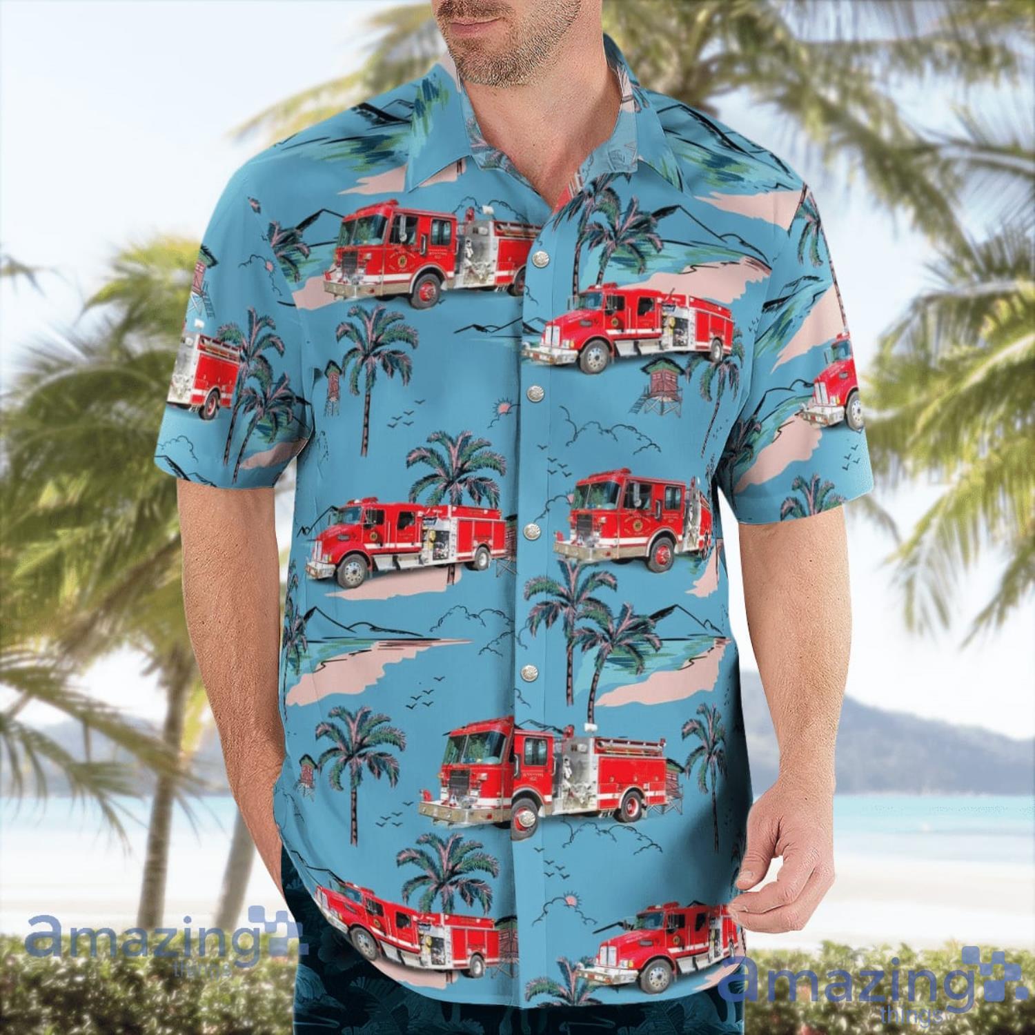 Egg Harbor City New Jersey Weekstown Volunteer Fire Company No. 3 Beach Summer Gift Hawaiian Shirt image Egg Harbor City New Jersey Weekstown Volunteer Fire Company No. 3 Beach Summer Gift Hawaiian Shirt Product Photo 3