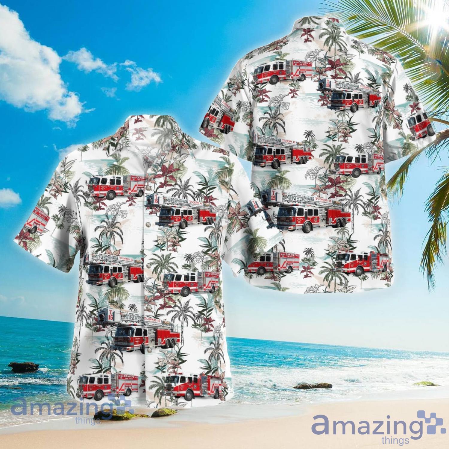 Egg Harbor Township New Jersey Cardiff Volunteer Fire Company No.1 Beach Summer Gift Hawaiian Shirt Product Photo 1