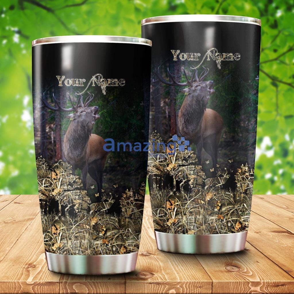 Elk Hunting Custom Name Stainless Steel Tumbler - ElkHuntingCustomNameStainlessSteelTumbler