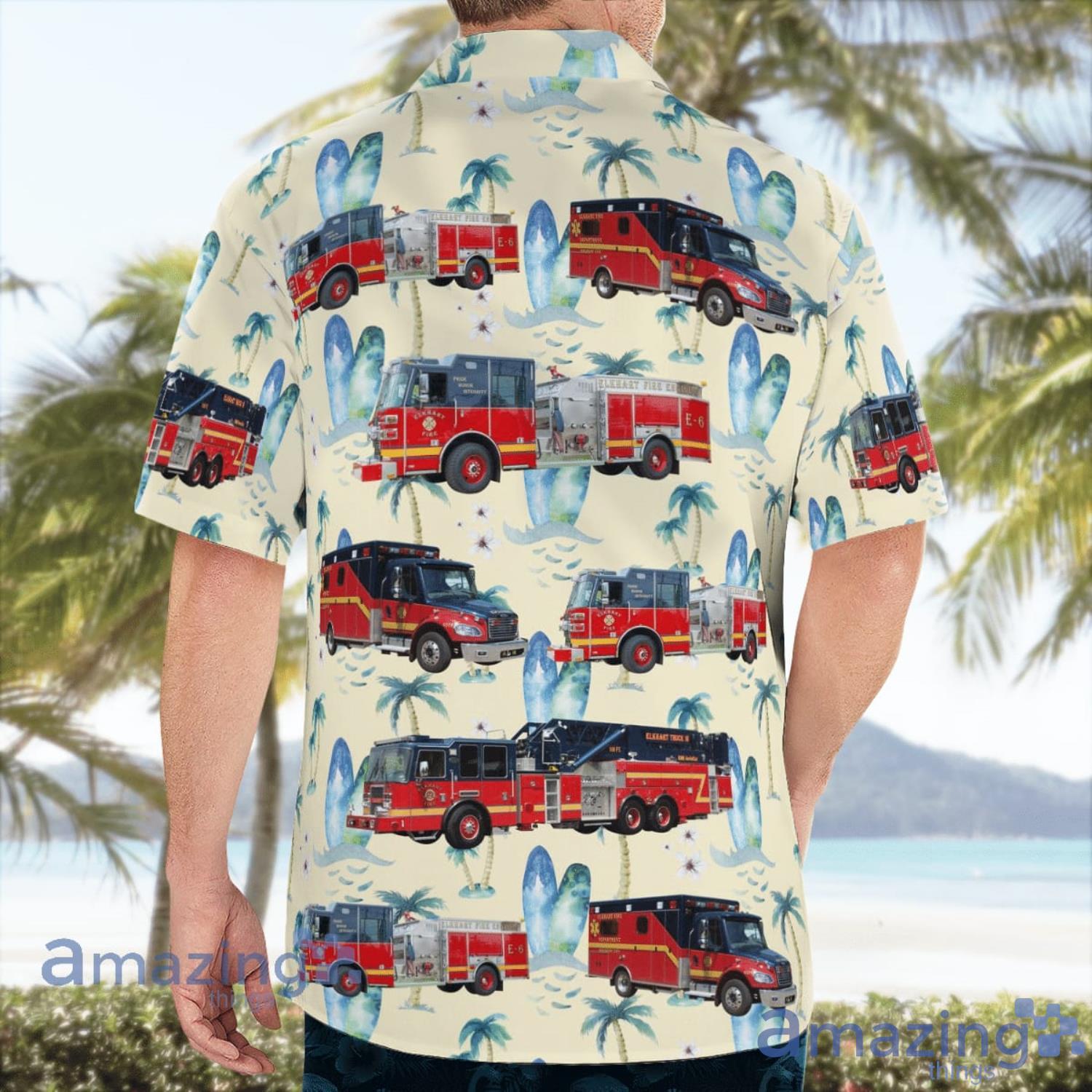 Elkhart Indiana Elkhart Fire Department Aloha Summer Gift Hawaiian Shirt image Elkhart Indiana Elkhart Fire Department Aloha Summer Gift Hawaiian Shirt Product Photo 2