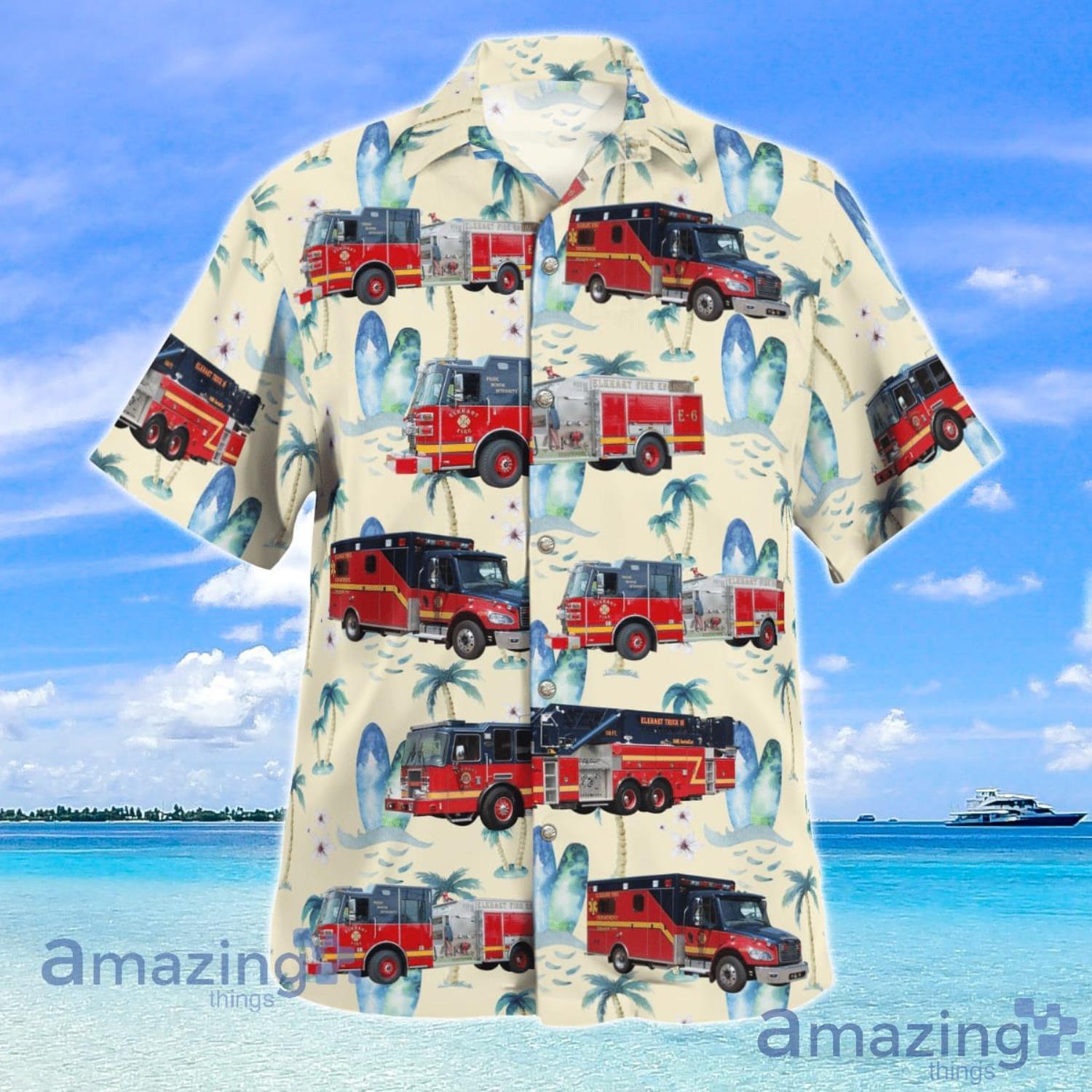 Elkhart Indiana Elkhart Fire Department Aloha Summer Gift Hawaiian Shirt image Elkhart Indiana Elkhart Fire Department Aloha Summer Gift Hawaiian Shirt Product Photo 3