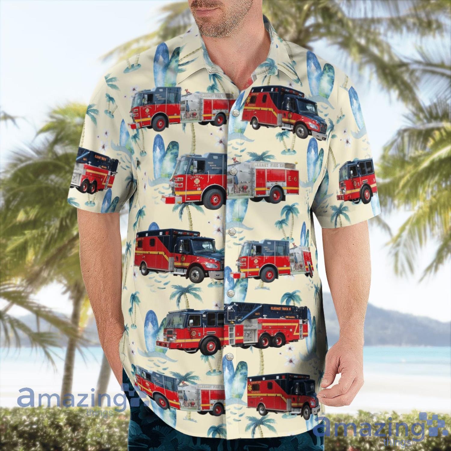 Elkhart Indiana Elkhart Fire Department Aloha Summer Gift Hawaiian Shirt image Elkhart Indiana Elkhart Fire Department Aloha Summer Gift Hawaiian Shirt Product Photo 4