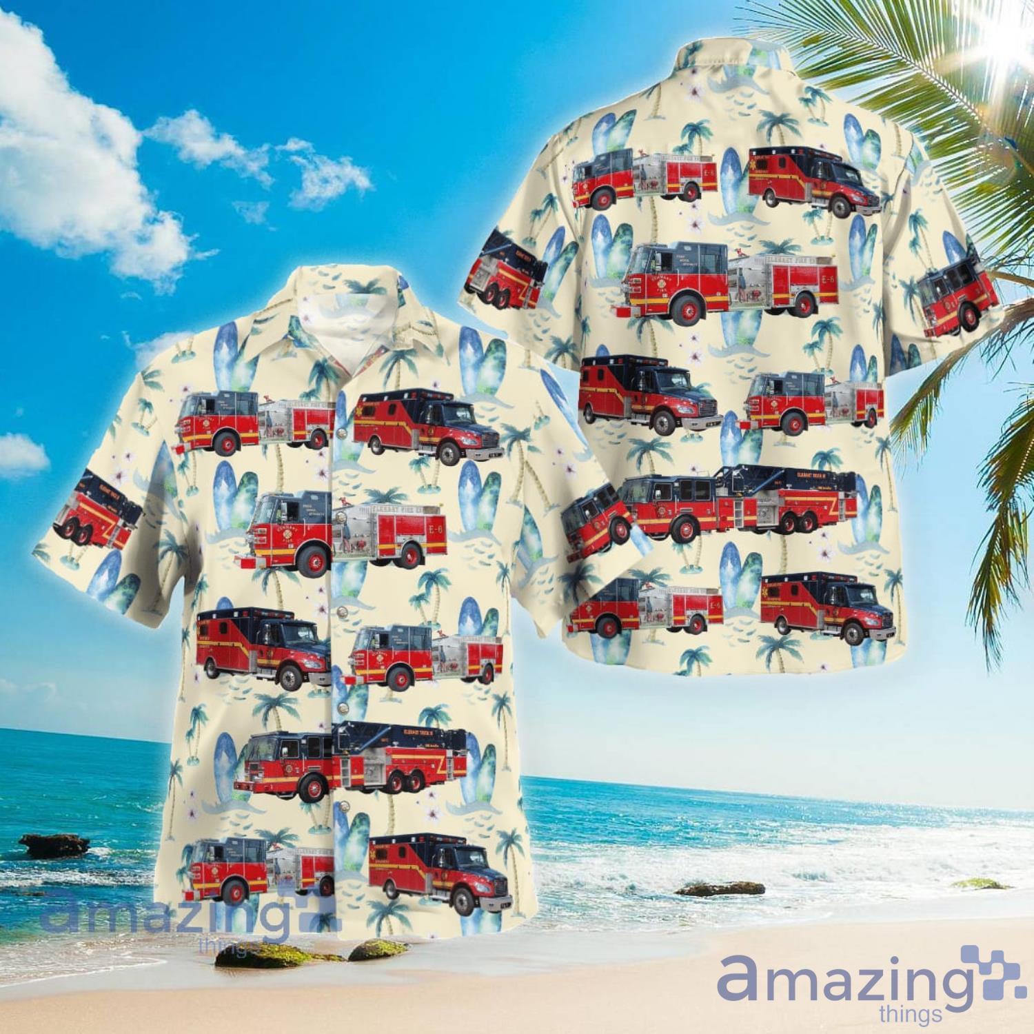 Elkhart Indiana Elkhart Fire Department Aloha Summer Gift Hawaiian Shirt Product Photo 1 Elkhart Indiana Elkhart Fire Department Aloha Summer Gift Hawaiian Shirt Product Photo 1