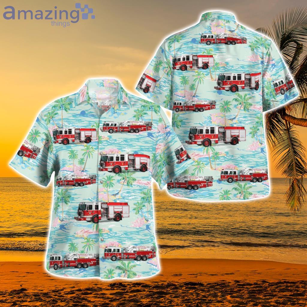 Escambia County, Florida, Pensacola Fire Department Hawaiian Shirt - DLSI2803BG05 Escambia County, Florida, Pensacola Fire Department Hawaiian Shirt