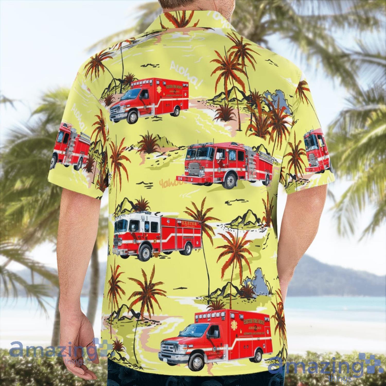 Exeter New Hampshire Exeter Fire Department Headquarters Station Beach Summer Gift Hawaiian Shirt image Exeter New Hampshire Exeter Fire Department Headquarters Station Beach Summer Gift Hawaiian Shirt Product Photo 4