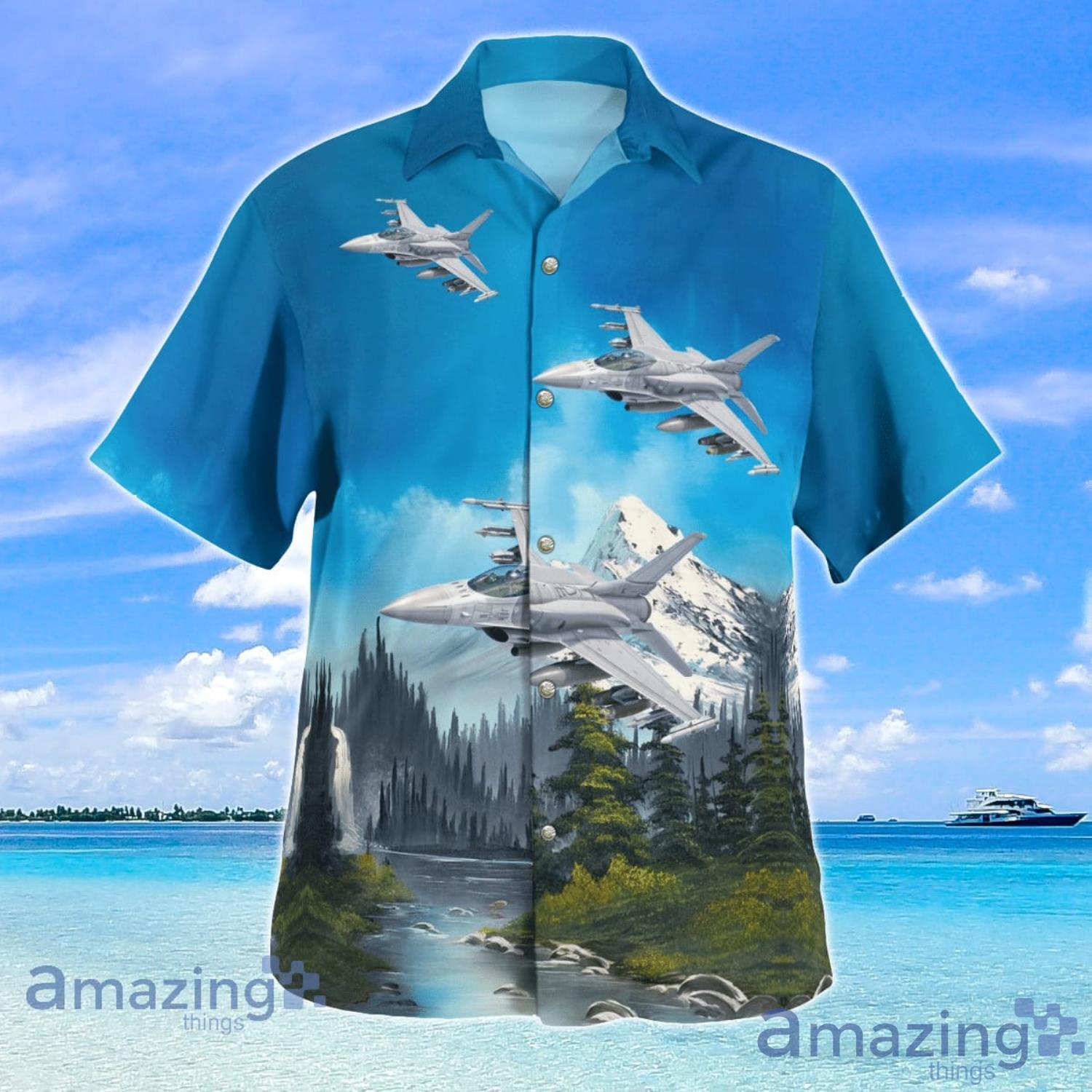 F 16 Fighting Falcon Beach Summer Gift Hawaiian Shirt image F-16 Fighting Falcon Beach Summer Gift Hawaiian Shirt Product Photo 2
