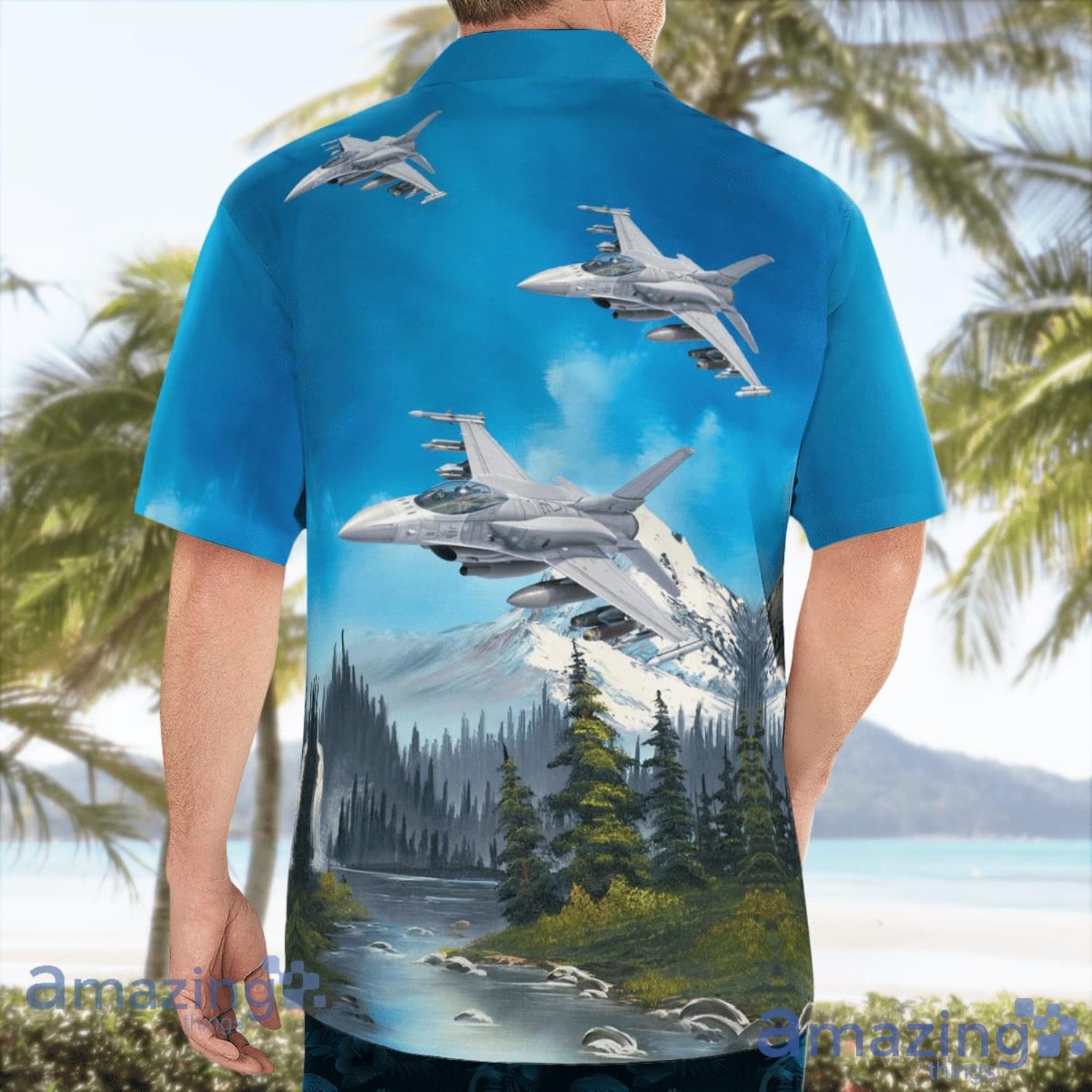 F 16 Fighting Falcon Beach Summer Gift Hawaiian Shirt image F-16 Fighting Falcon Beach Summer Gift Hawaiian Shirt Product Photo 4