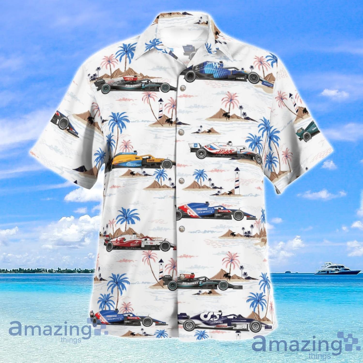 F1 Formula One Teams 2021 Beach Summer Gift Hawaiian Shirt image F1 Formula One Teams 2021 Beach Summer Gift Hawaiian Shirt Product Photo 3