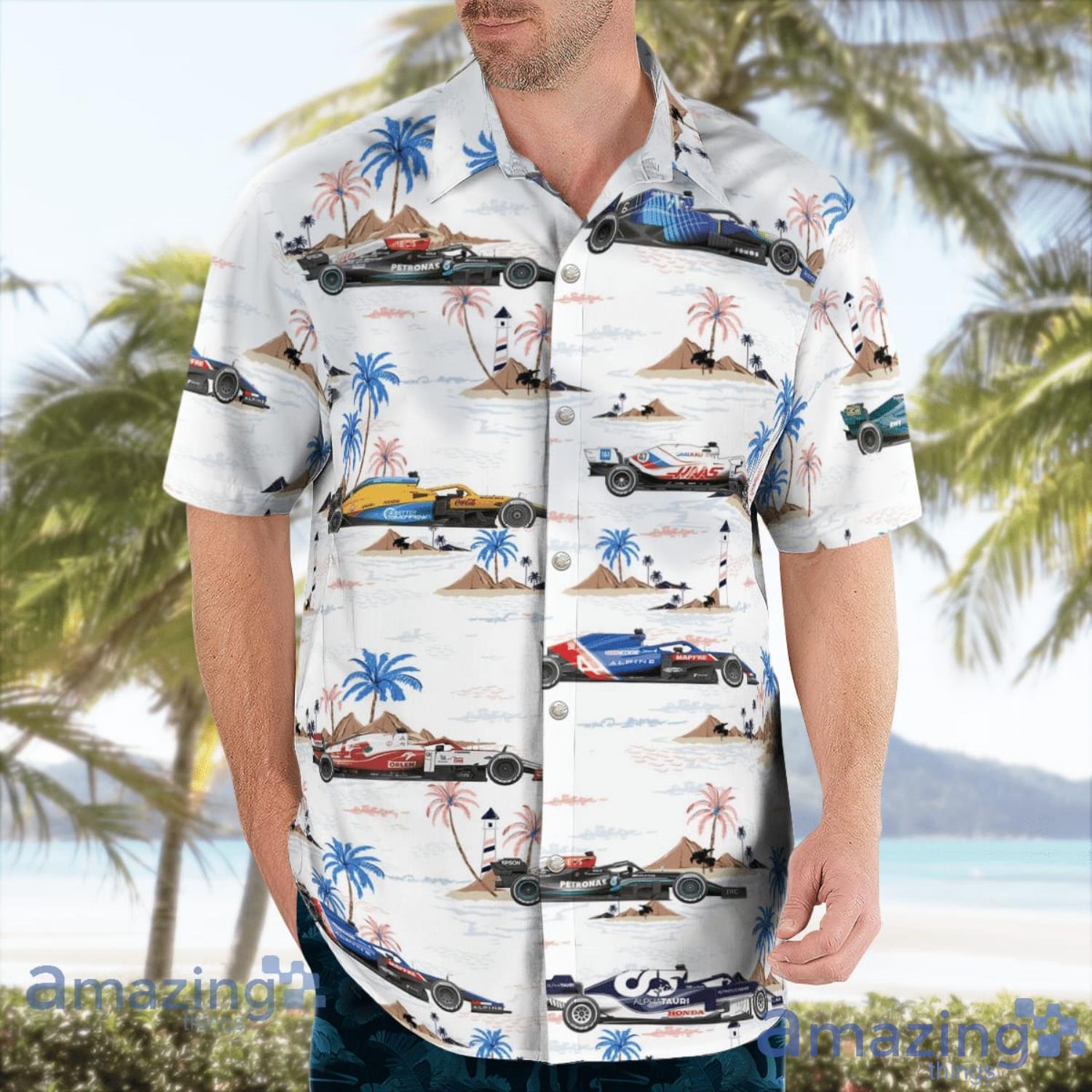 F1 Formula One Teams 2021 Beach Summer Gift Hawaiian Shirt image F1 Formula One Teams 2021 Beach Summer Gift Hawaiian Shirt Product Photo 4