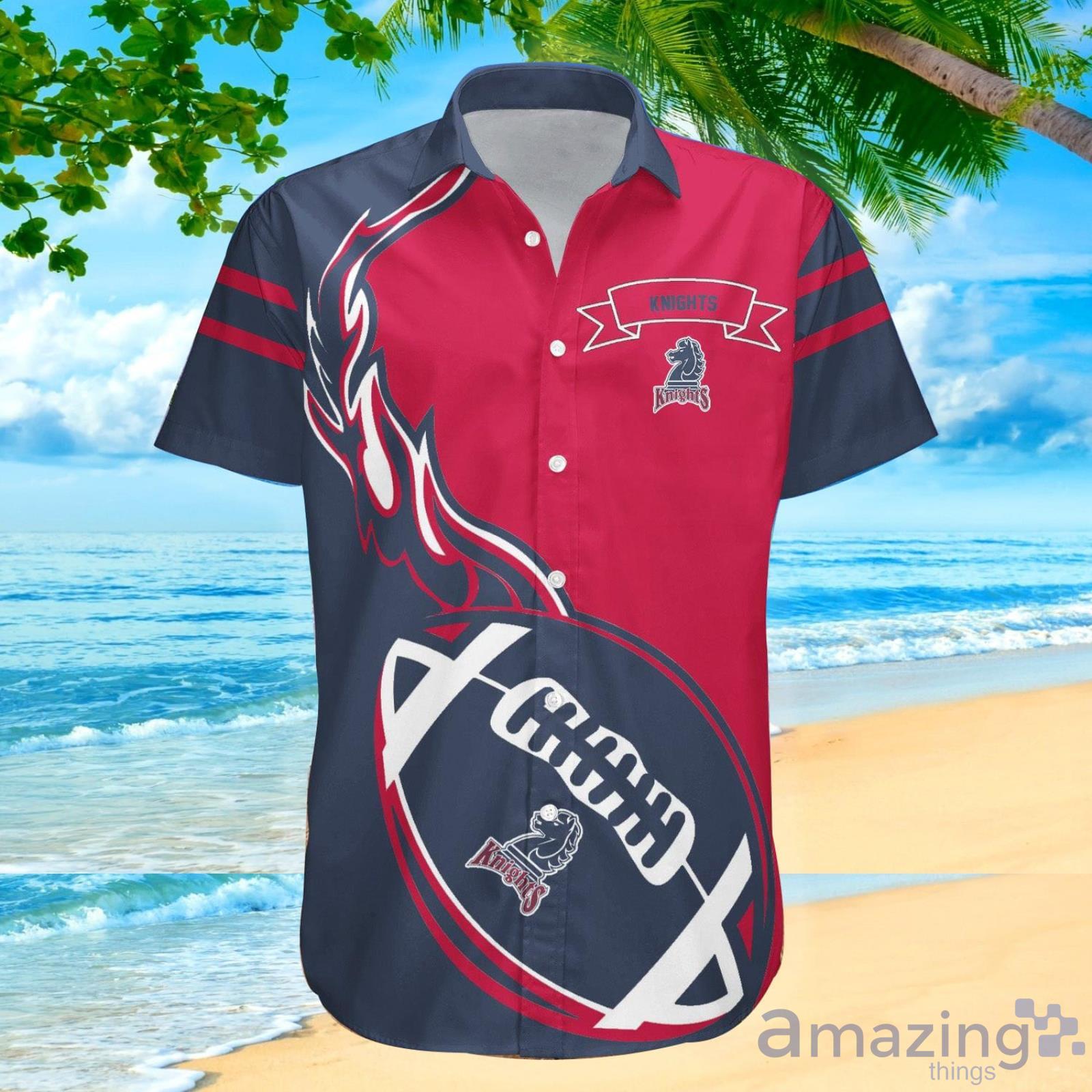 Fairleigh Dickinson Knights Ncaa Flame Ball Hawaiian Shirt For Fans Product Photo 1