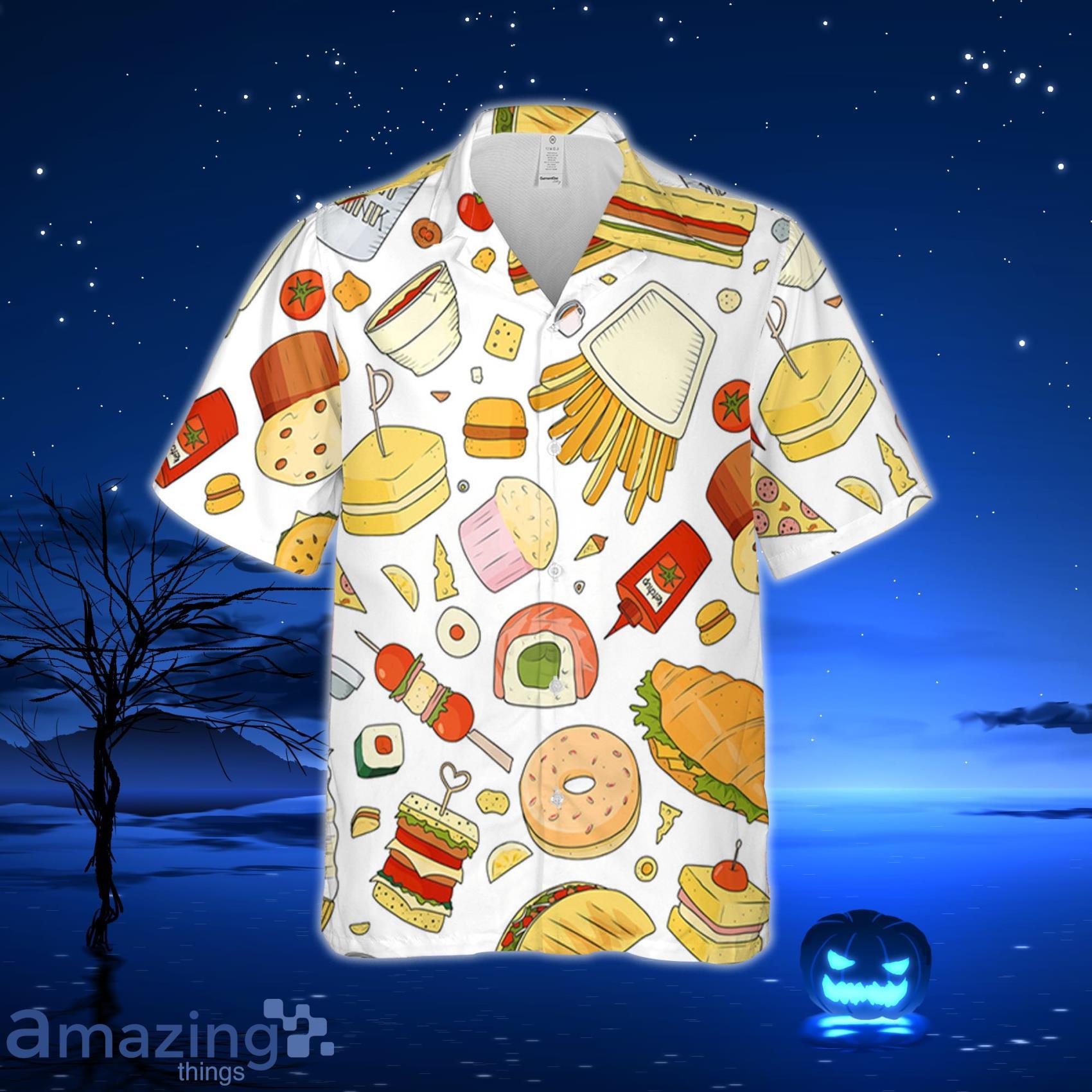 Fast Food Elements Summer Vacation Hawaiian Shirt For Men And Women image Fast Food Elements Summer Vacation Hawaiian Shirt For Men And Women Product Photo 2