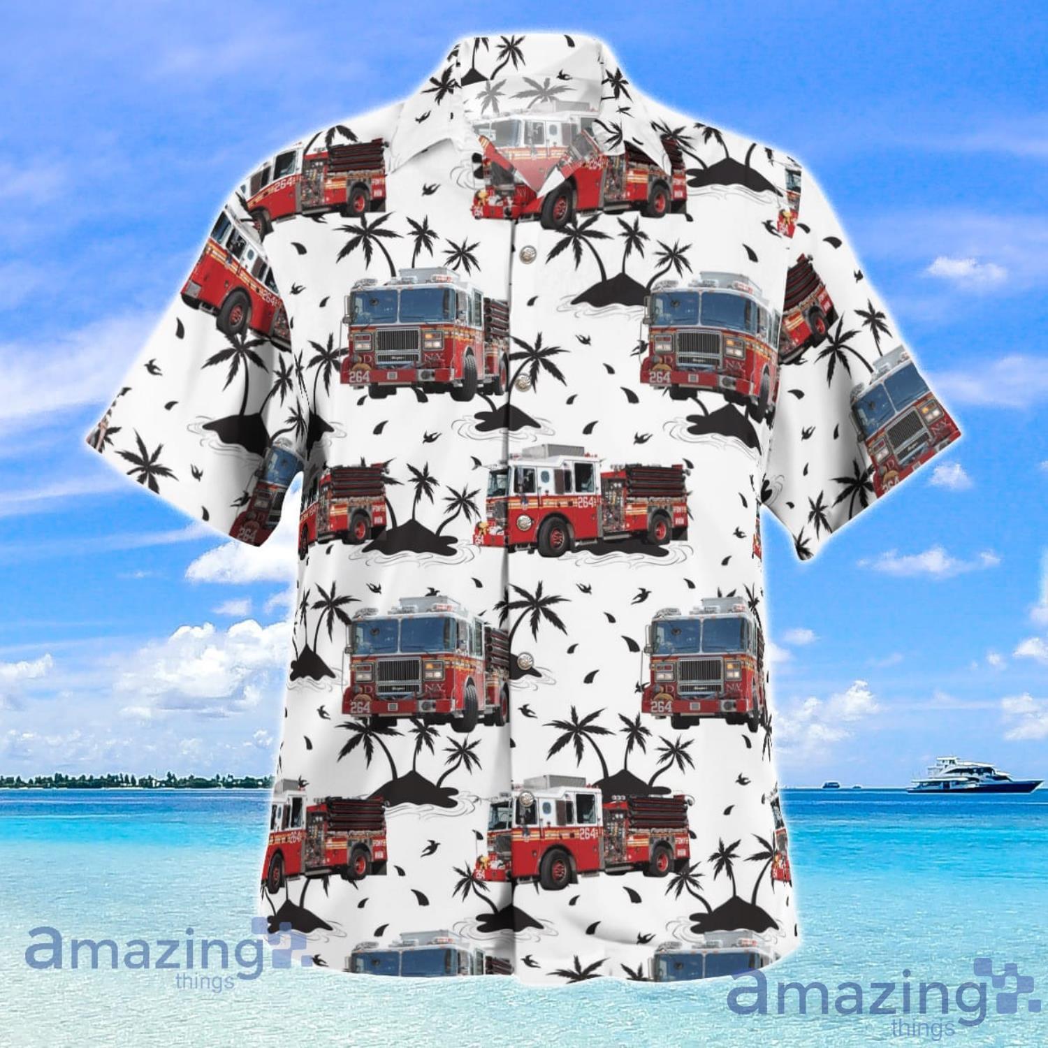FDNY Engine 264 Engine 328 Ladder 134 Queens New York Beach Summer Gift Hawaiian Shirt image FDNY Engine 264 Engine 328 Ladder 134 Queens New York Beach Summer Gift Hawaiian Shirt Product Photo 2