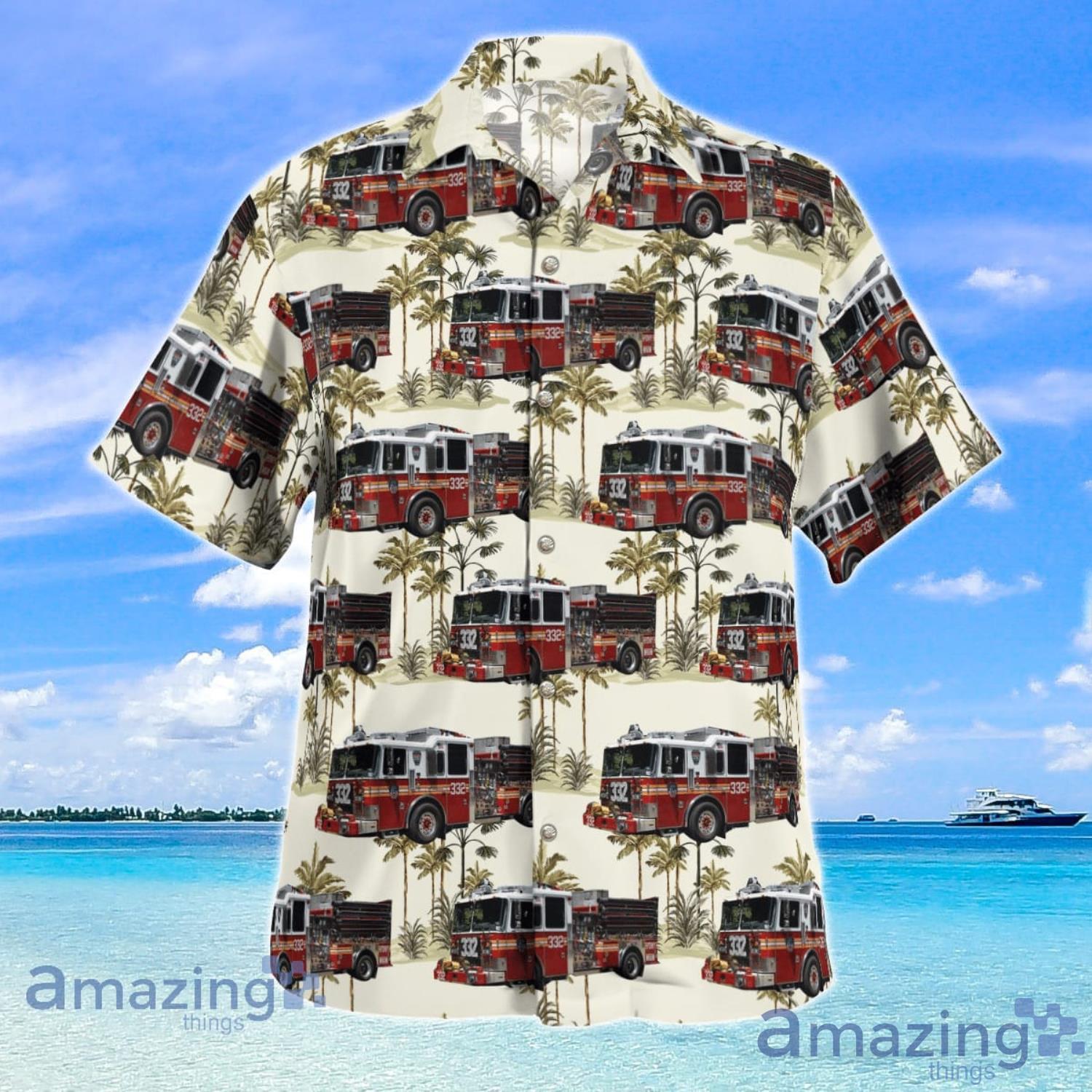 FDNY Engine 332 & Ladder 175 Brooklyn New York Beach Summer Gift Hawaiian  Shirt