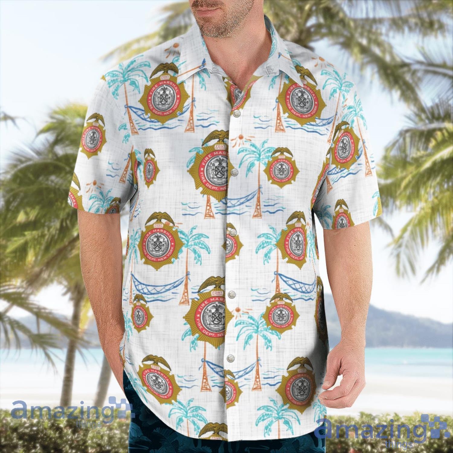 FDNY Fire Marshals Beach Summer Gift Hawaiian Shirt image FDNY Fire Marshals Beach Summer Gift Hawaiian Shirt Product Photo 3