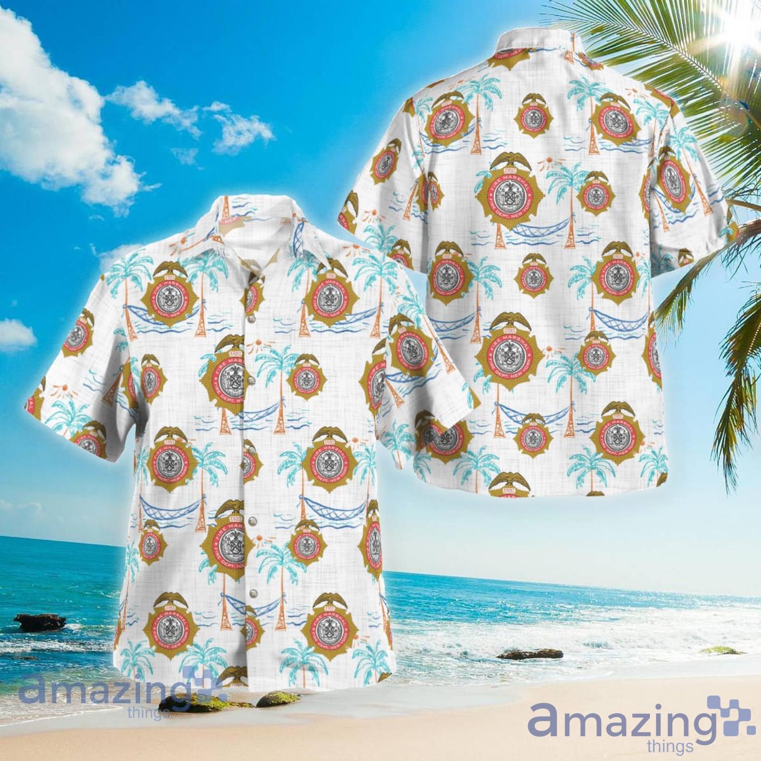 FDNY Fire Marshals Beach Summer Gift Coconut Pattern Hawaiian Shirt