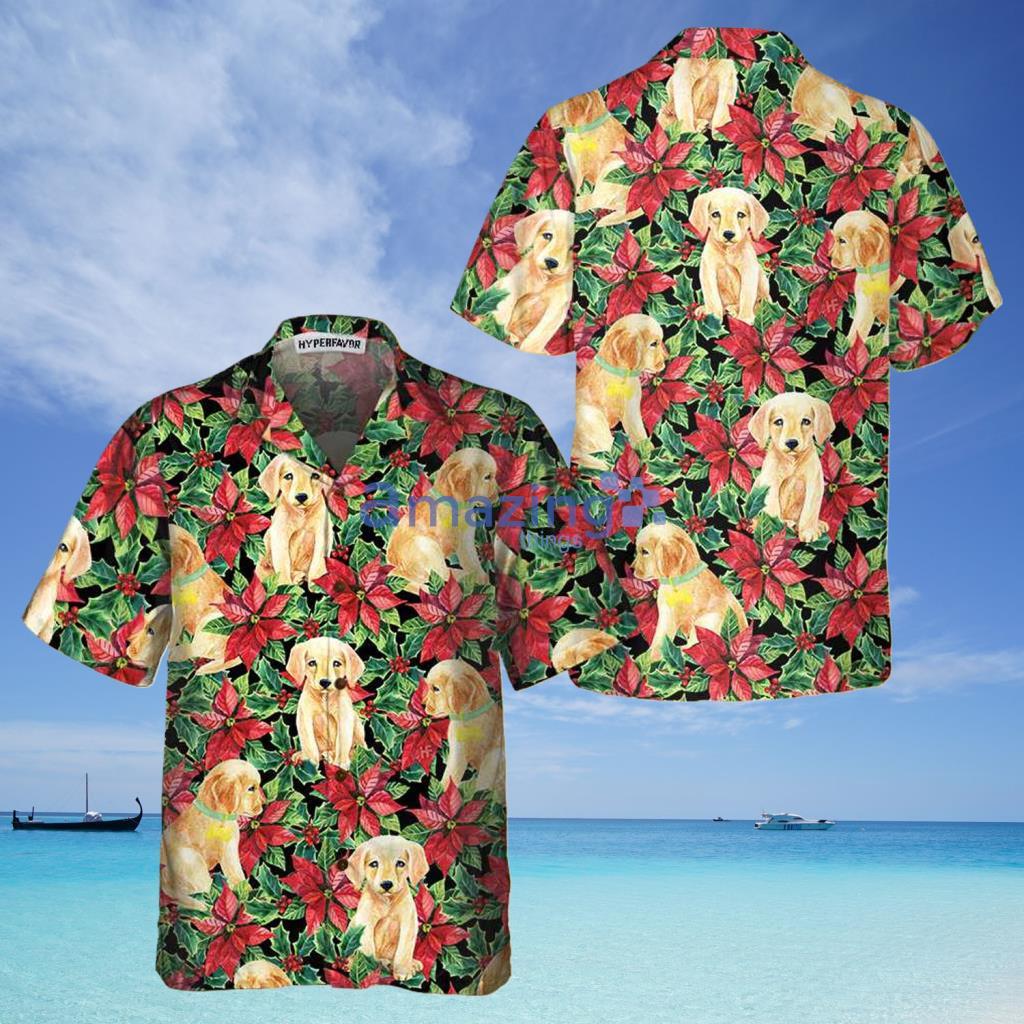 Festive Labrador Retriever Puppy Hawaiian Shirt - Festive Labrador Retriever Puppy Hawaiian Shirt Festive Labrador Retriever Puppy Hawaiian Shirt - Festive Labrador Retriever Puppy Hawaiian Shirt