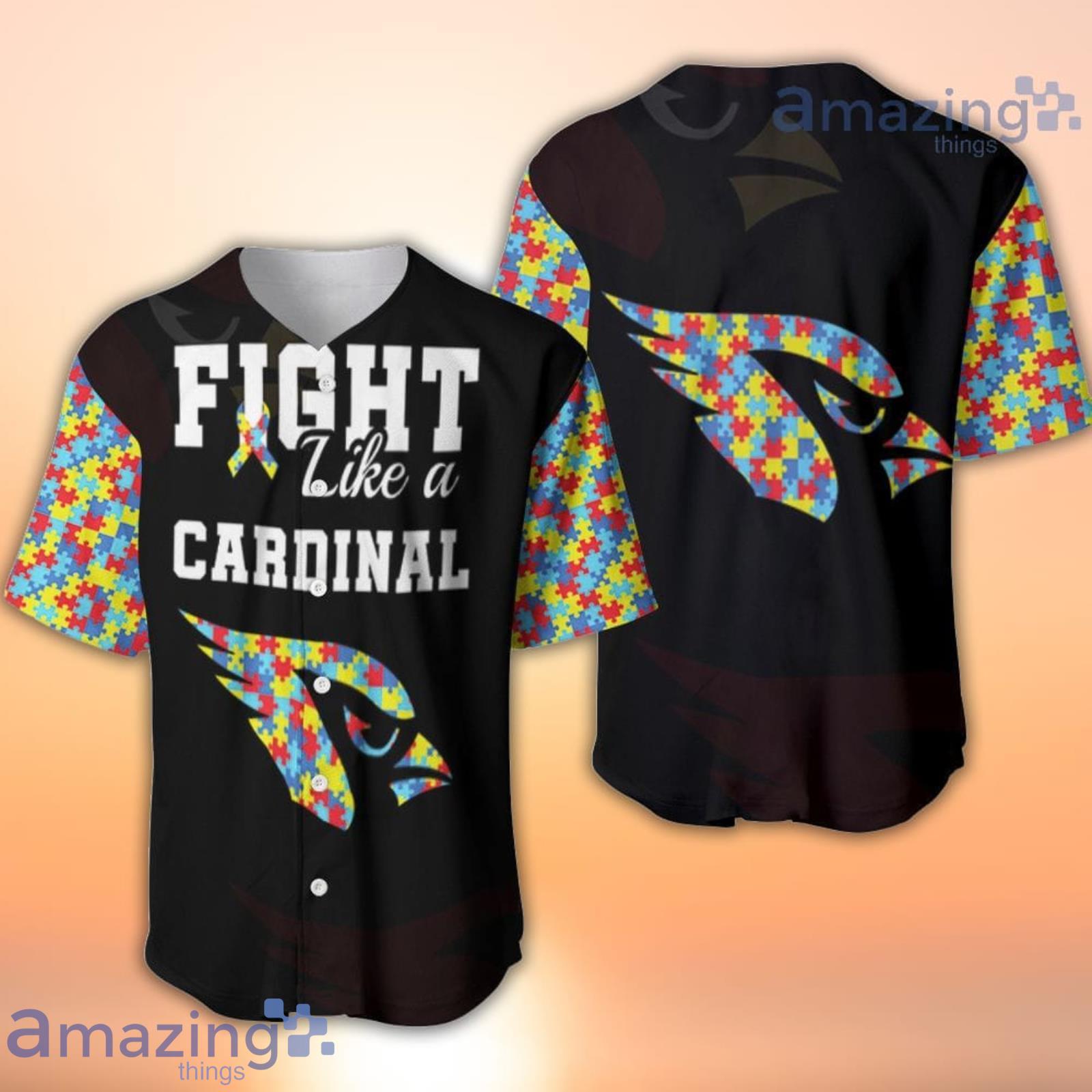 Fight Like A Arizona Cardinals Autism Support Baseball Jersey Shirt Product Photo 1