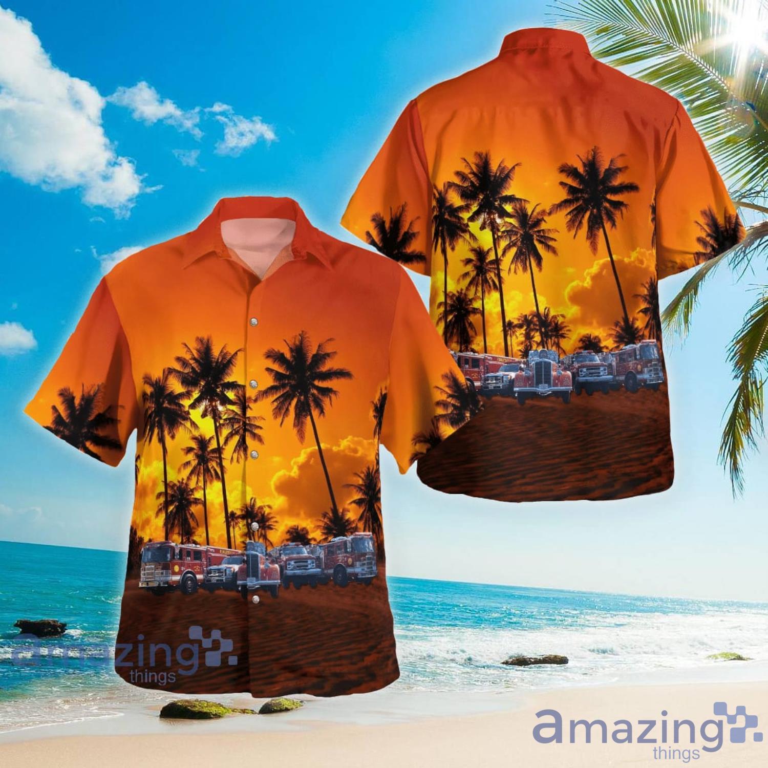 Finleyville Pennsylvania Finleyville Volunteer Fire Deparment Orange Hawaiian Shirt Aloha Summer Gift For Men And Women Product Photo 1
