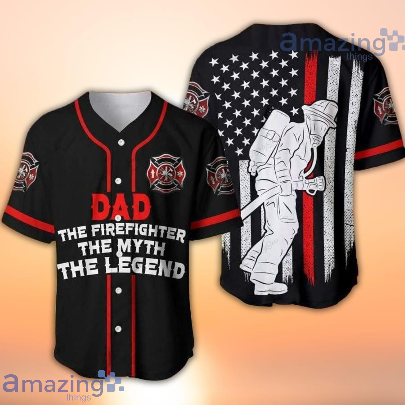 Firefighter Dad Baseball Jersey Shirt Father's Day Gift