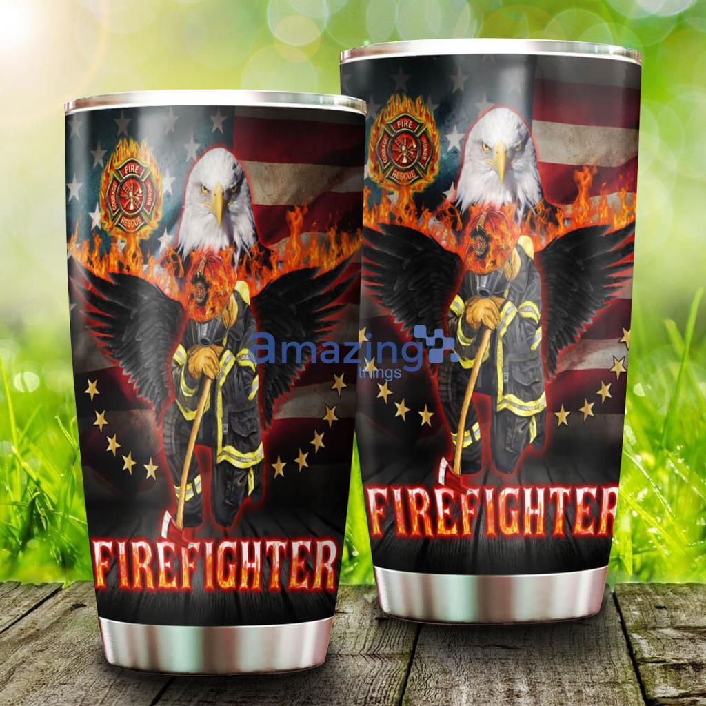 Firefighter Eagle American Stainless Steel Tumbler - Firefighter Eagle American Stainless Steel Tumbler