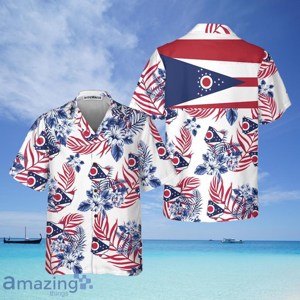 Floral Ohio Flag Hawaiian Shirt - Floral Ohio Flag Hawaiian Shirt Floral Ohio Flag Hawaiian Shirt - Floral Ohio Flag Hawaiian Shirt