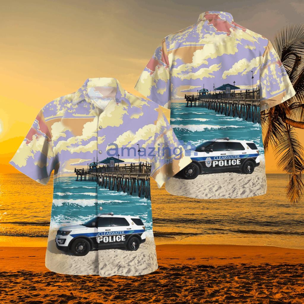 Florida, Clearwater Police Department Hawaiian Shirt - DLSI1503BG08 Florida, Clearwater Police Department Hawaiian Shirt