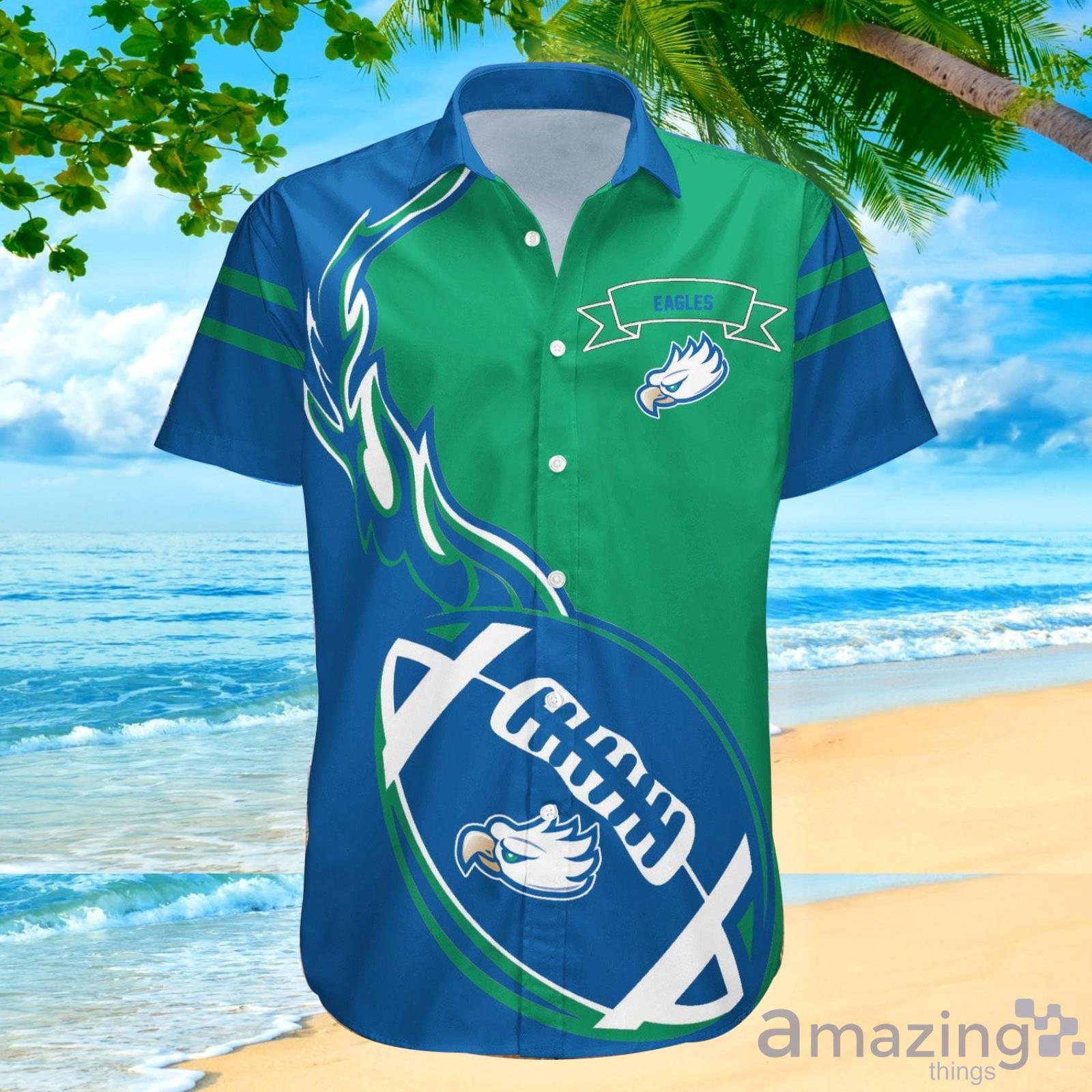Florida Gulf Coast Eagles Ncaa Flame Ball Hawaiian Shirt For Fans image Florida Gulf Coast Eagles Ncaa Flame Ball Hawaiian Shirt For Fans Product Photo 2