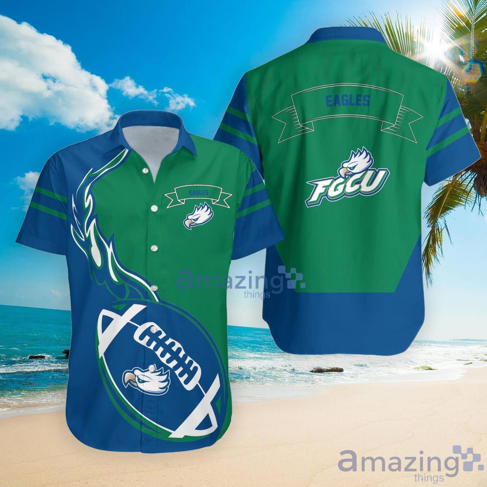 Florida Gulf Coast Eagles Ncaa Flame Ball Hawaiian Shirt For Fans image Florida Gulf Coast Eagles Ncaa Flame Ball Hawaiian Shirt For Fans Product Photo 4