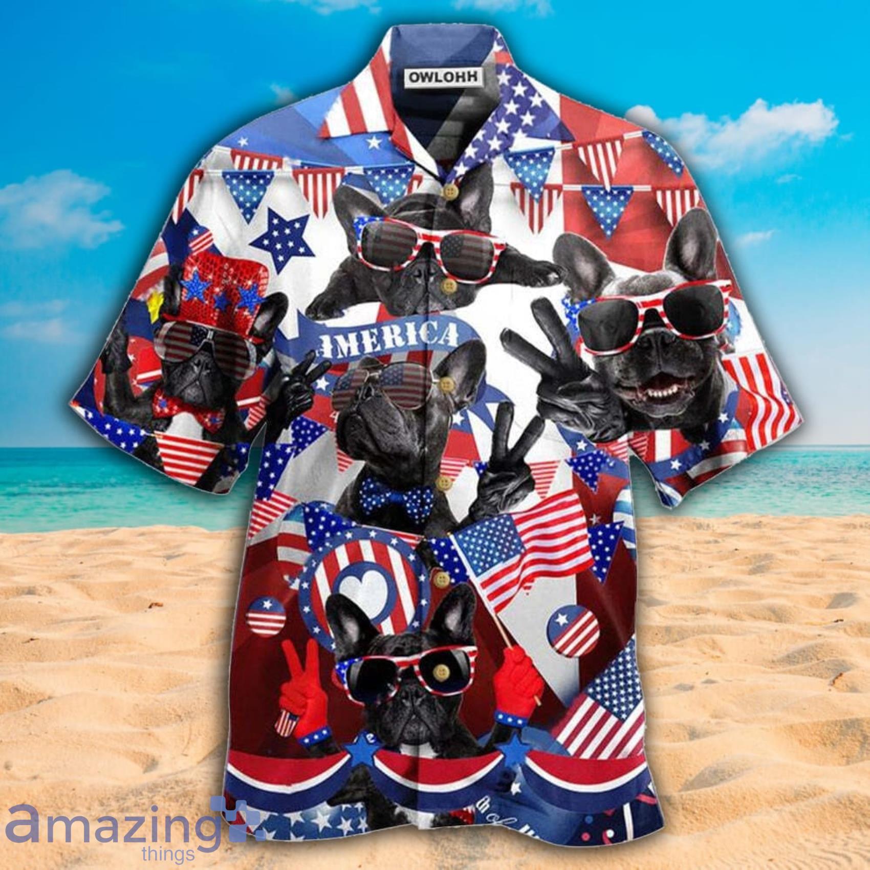 America Flag Hawaiian Shirts for Men Women - Eagle Button Down