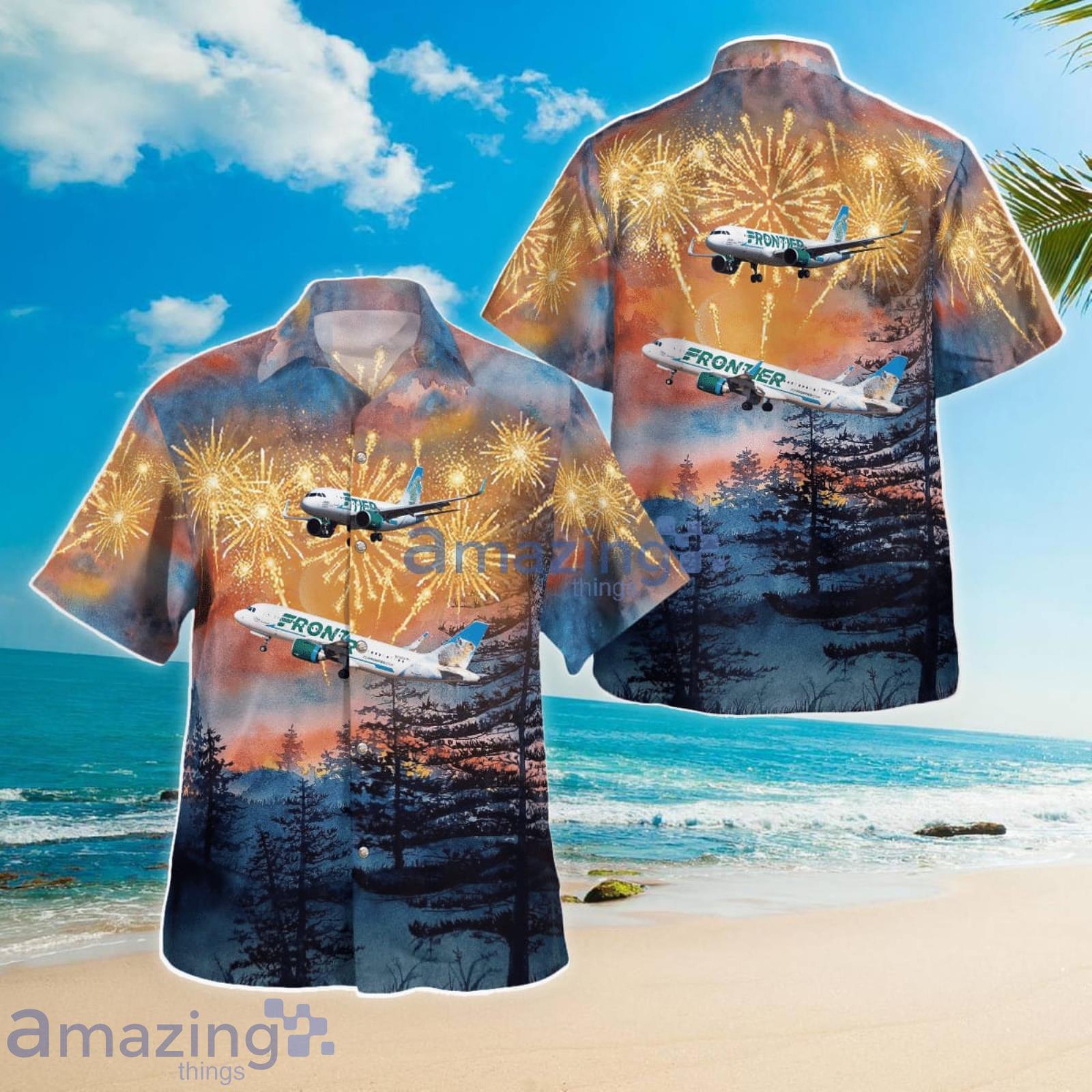 Frontier Airlines Airbus A320-251N Independence Day Summer Gift Hawaiian Shirt Product Photo 1