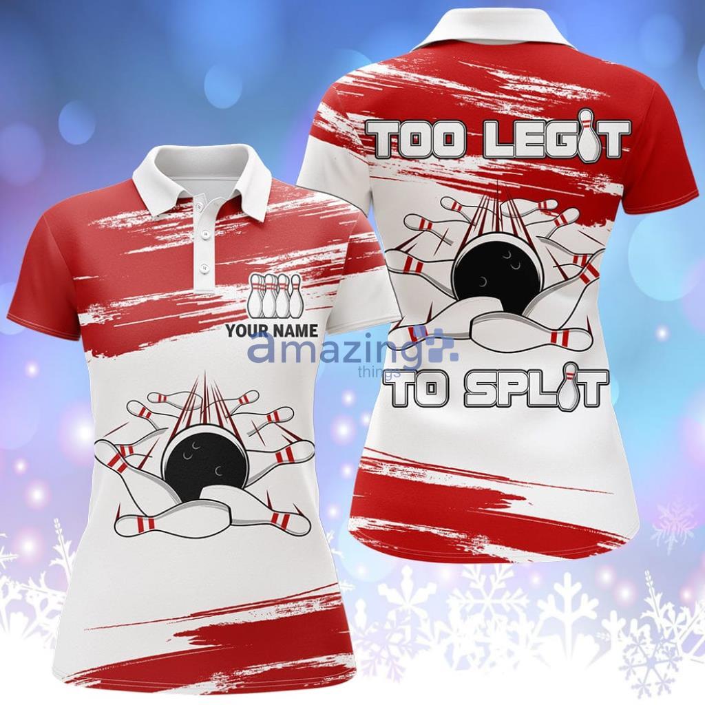 Funny Bowling Polo Shirt Women Personalized Red&white - FunnyBowlingPoloShirtWomenPersonalizedRed&white