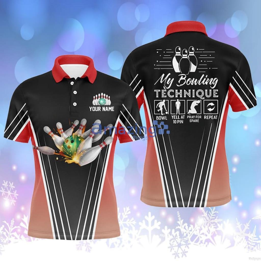 Funny Men's Bowling Polo Shirts Custom Name My Bowling - FunnyMen'sBowlingPoloShirtsCustomNameMyBowling