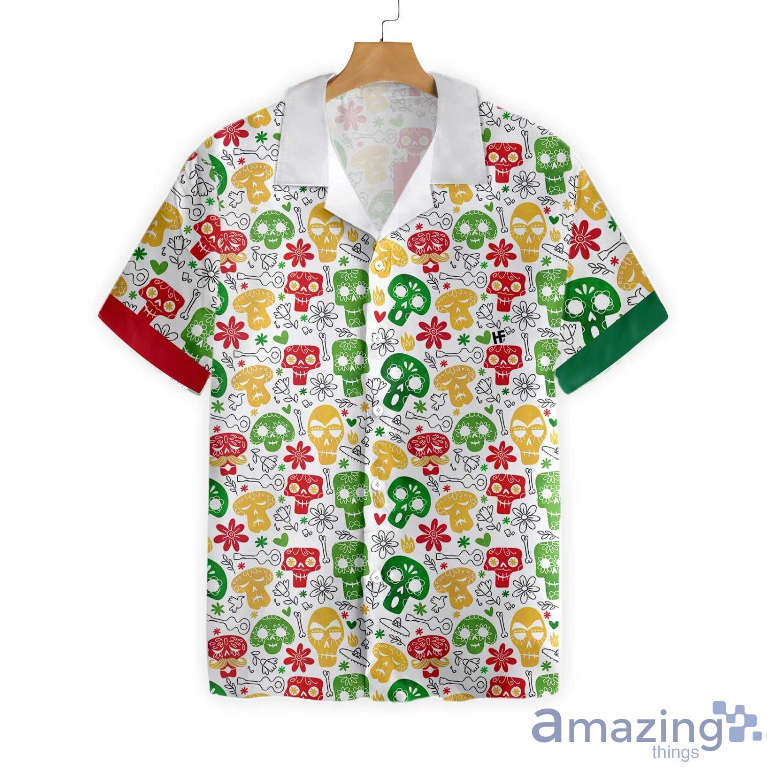 Funny Mexican Skull Short Sleeve Hawaiian Shirt - Funny Mexican Skull Hawaiian Shirt