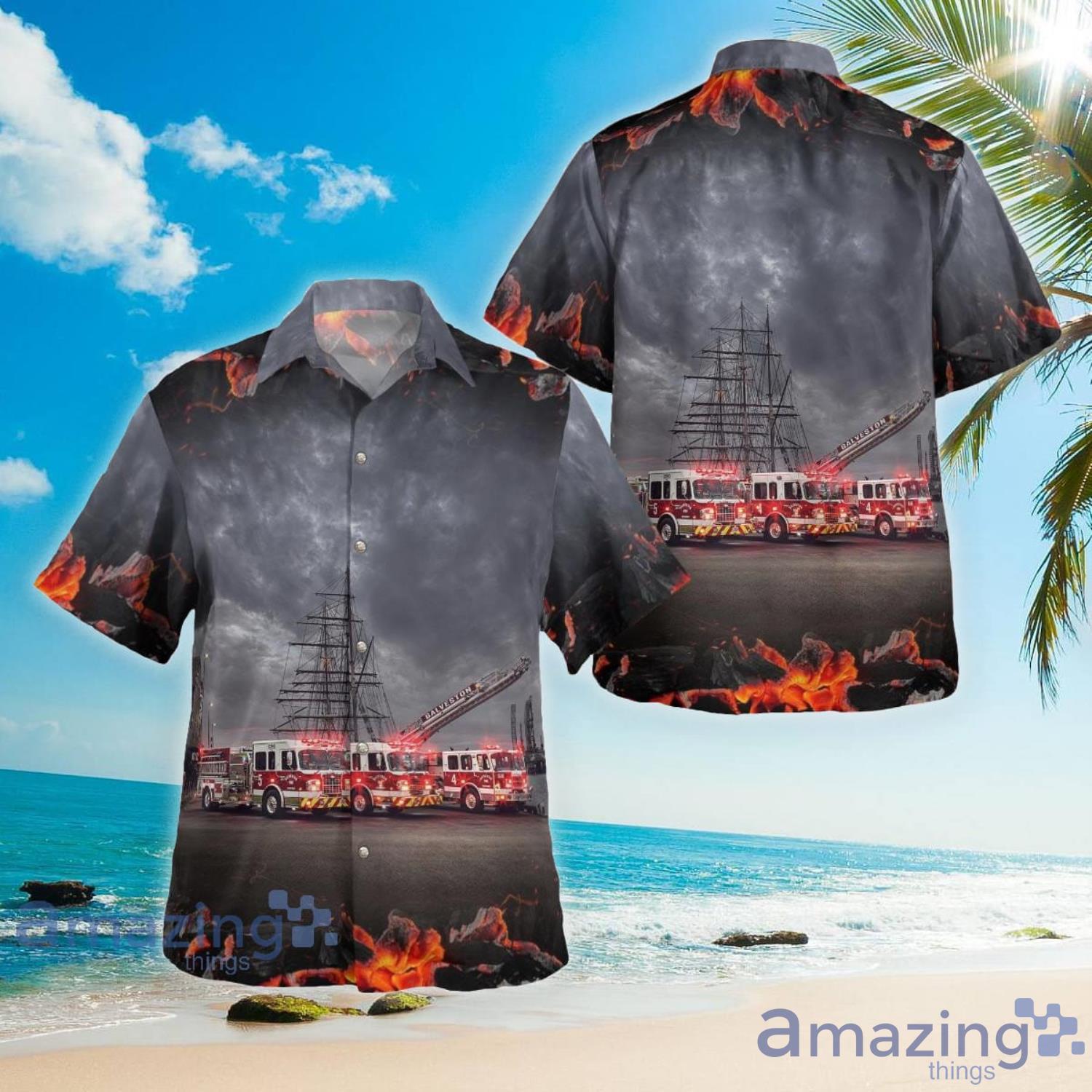 Galveston Texas Galveston Fire Department Hawaiian Shirt Aloha Summer Gift For Men And Women Product Photo 1