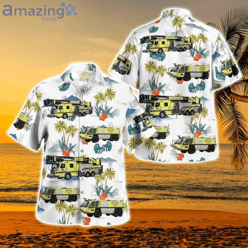George Bush Intercontinental Airport Houston Fire Department Hawaiian Shirt - George Bush Intercontinental Airport Houston Fire Department Hawaiian Shirt