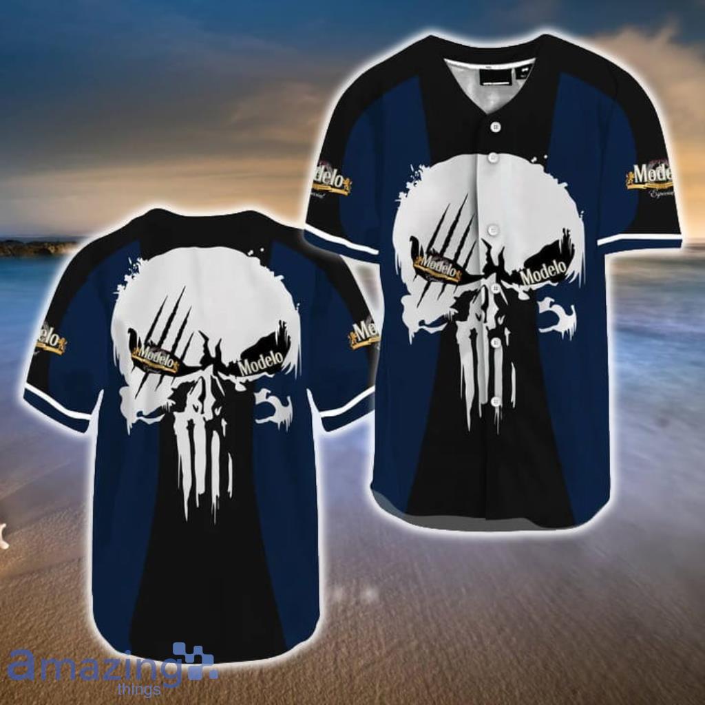 Ghost Head White Skull Modelo Beer Halloween Baseball Jersey Shirt - Ghost Head White Skull Modelo Beer Halloween Baseball Jersey Shirt