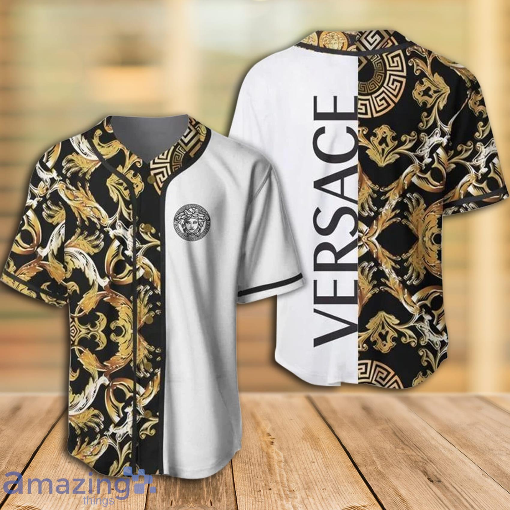 Gianni Versace Black Gold Baseball Jersey Clothes Sport For Men Women
